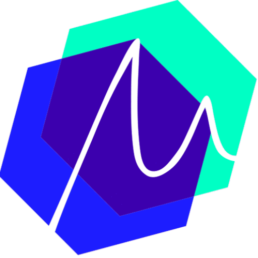 Geometrisches Logo der Digitalagentur Maigut Media, bestehend aus Hexagonen und Kurven.